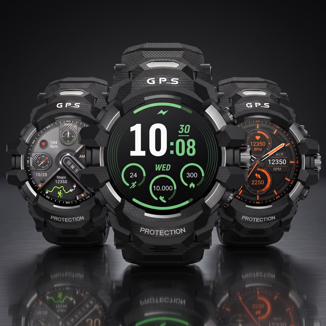 Trzy warianty tarcz na ekranie AMOLED X-RAPTOR